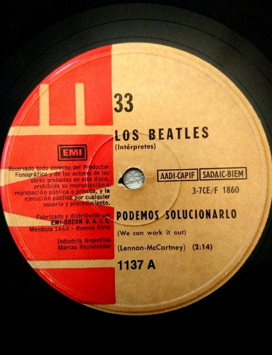 Beatles Single Podemos Solucionarlo / Vacación De Un Día