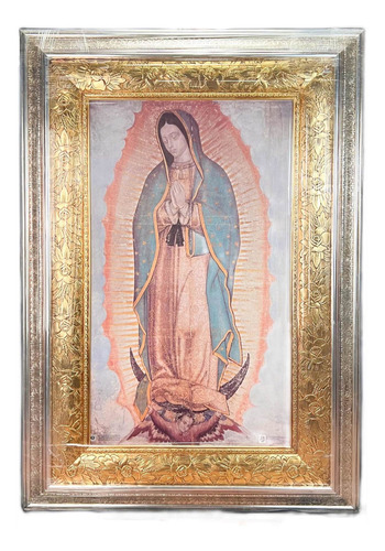 Cuadro Virgen De Guadalupe Hoja De Oro Y Plata 125x 87