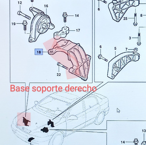 Base Soporte Motor Del. Derecho Astra 2000/08. Gm 93247109.