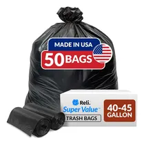 Comprar Reli. 40 A 45 Bolsas De Basura Resistentes | 50 Bolsas De Ba