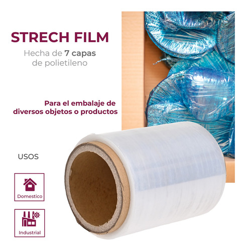 Rollo De Emplaye Playo Pelicula Estirable 13 Cm