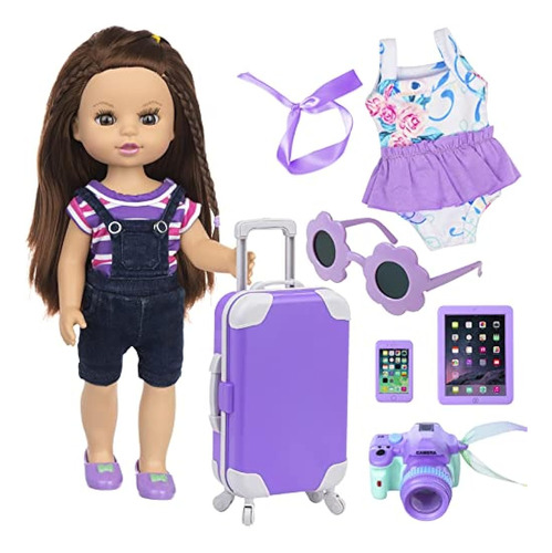 Ecore Fun American Baby Doll De 14,5 Pulgadas Y Maleta Para 