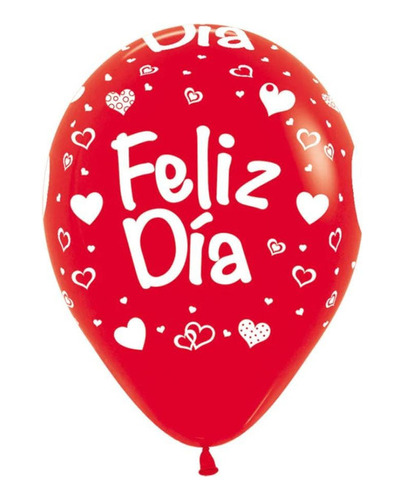 Bombas Rojas Impresas Feliz Dia X12unidades