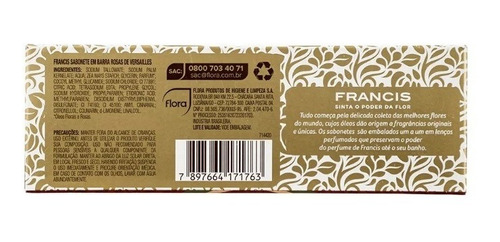 Imagem 3 de 3 de Kit Sabonete Francis Rosa De Versailles 90g 5 Unidades