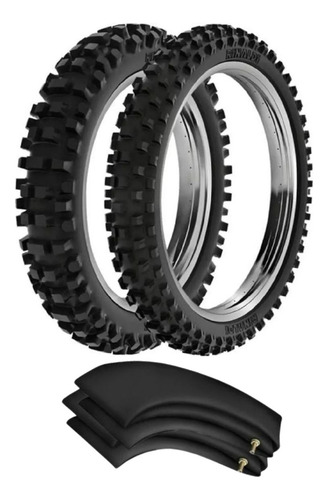 Par Pneu E Câmaras 100/100-18 E 80/100-21 Rmx35 Tornado 250