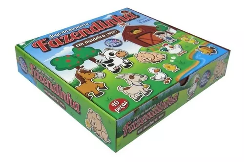 Memória Fazendinha 40 Peças Jogo Educativo de Madeira Brinquedos de Madeira  Bambalalão Brinquedos Educativos