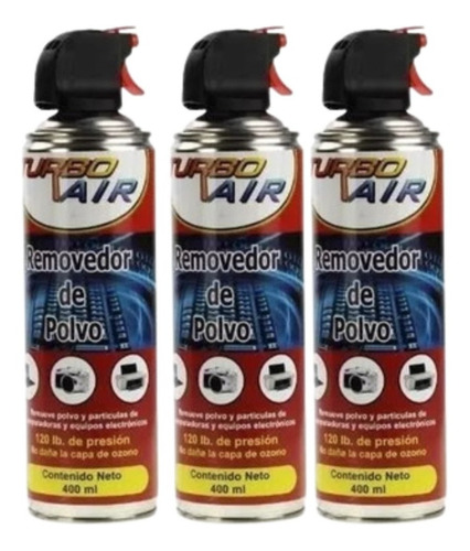 Imagen 1 de 3 de Aire Comprimido Limpieza Mantenimiento Pc Turbo Air 3 Pza.
