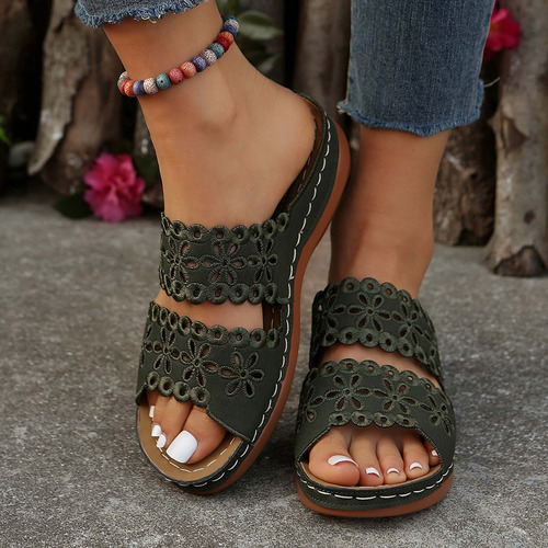 Yt Slipper Verano Casual Talla Grande Color Liso Para Mujer