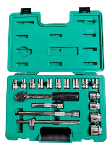 Jogo Soquete 1/2 10 A 32mm 18 Pçs Aco Cromo Vanadiun Sata | Frete