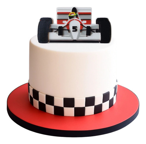 Adorno Torta Topper F1 Mclaren Ayrton Senna Personalizado Blanco