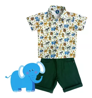 Roupa Infantil Safari Conjunto Masculino Criança Menino Bebê