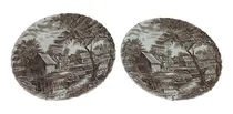 Comprar Antiguos Platos Porcelana  Precio X 2 Ingleses Con Soporte  