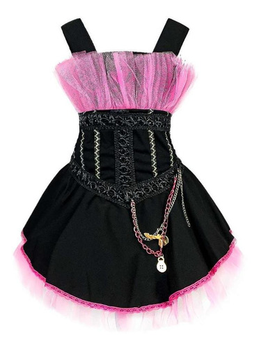 Fantasia De Halloween Bruxa Infantil Vestido Rosa E Chapéu