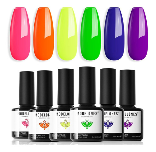 Esmaltes Para Uñas  En Gel Tonos Neón - L a $17317