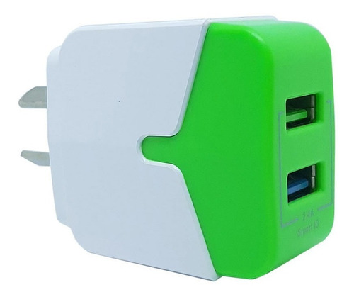 Imagen 1 de 7 de Cargador Usb Carga Rapida Doble Puerto Celular Tablet