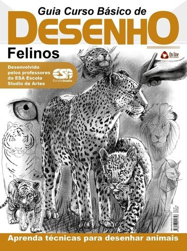 Livro Guia Curso Básico De Desenho: Felino