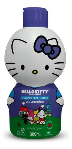 Shampoo Hidratante P/ Cães E Gato Filhotes Hello Kitty 300ml