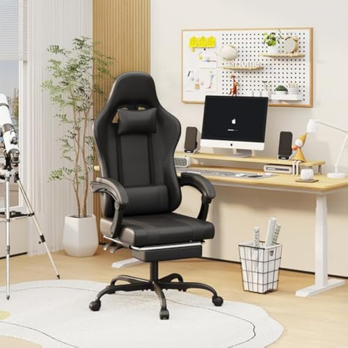 Silla Gaming Con Reposapiés Y Masaje Lumbar