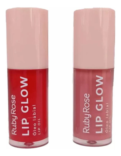 Kit 2 Lip Glow Labial Gloss Linha Rosa Ruby Rose