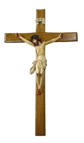 Imagem De Cristo Crucifixo 56 Cm Resina Crucificado Cor pintura a mão