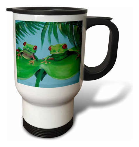 3drose 2 Ranas Árboles En Una Gran Taza De Viaje De Acero In