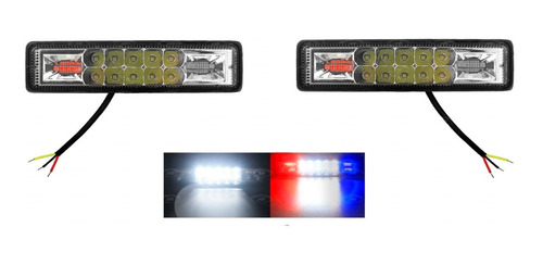 Par Faros Barra Auxiliar De 16 Led Con Luz Fija Y Estrobo