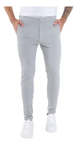 Calça Moletom Masculina Slim Cinza