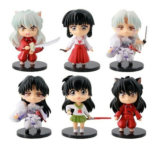 Lote Set X6 Gashapones Inuyasha Sesshomaru Muñecos Figura