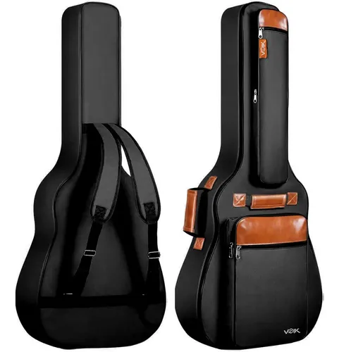 Capa bag preta para violão com alças de mochila