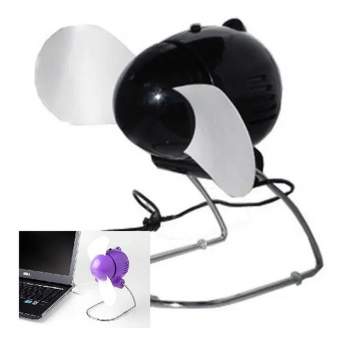 Imagem 1 de 5 de Ventilador De Mesa Articulavel Potente Bivolt Mini Usb Pilha