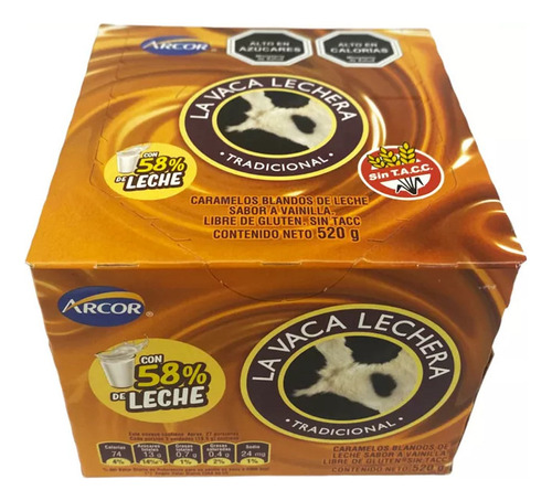 Calugas La Vaca Lechera 80 Unid 58%leche Sin Gluten Sin Tacc