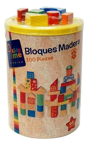 Bloques De Madera Kidz Time Formas 100 Piezas