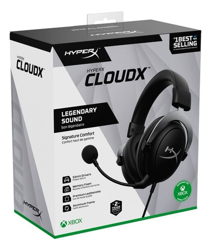 Auricular Hyperx Cloudx Black/silver Xbox
