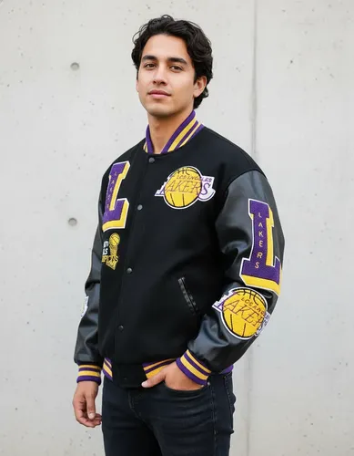 LAKERS ジャケット M 黒/黄/紫 Jaqueta Los Angeles Lakers Nba (bomber, Varsity, Colegial