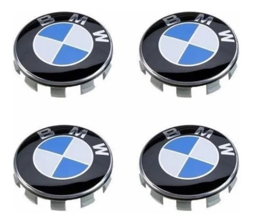 4 Tapones Para Centro De Rin Emblemático Bmw 68mm 