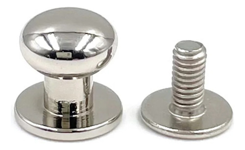Carrapeta Fecho De Bainha Cabeça 6mm Prata C/ 10 Unidades