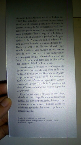 Imagen 3 de 6 de Buenas Tardes A Las Cosas De Aquí Abajo- Antonio Lobo A.