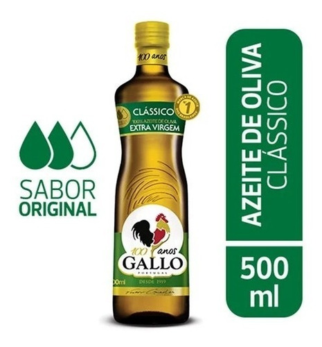 Azeite De Oliva Extravirgem Gallo Vidro 500m Kit 5 U