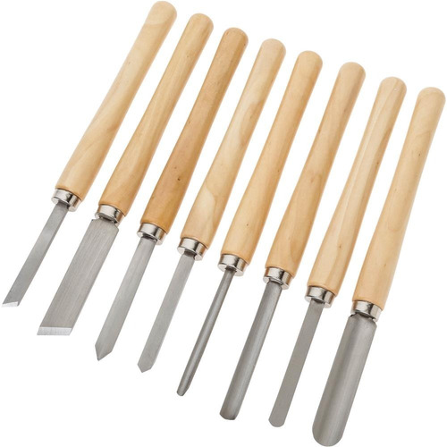 Imagen 1 de 4 de Juego De 8 Gubias Para Torno Carpintero Steelex D2228