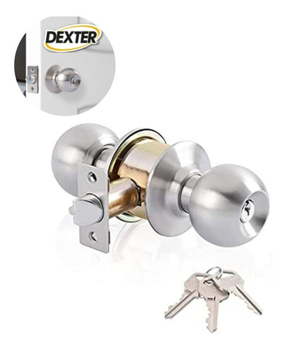 Cerradura Perilla Chapa Bola Puerta De Recamara + 3 llaves
