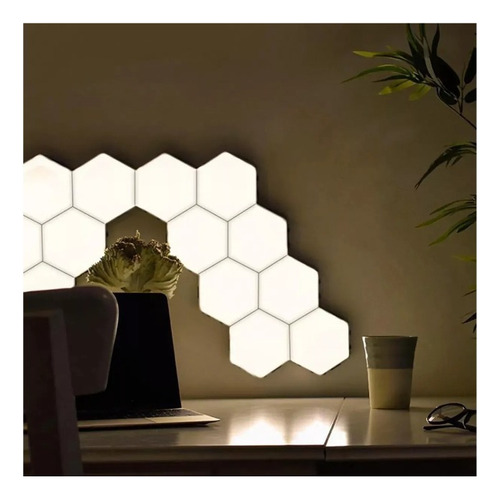 Lámpara De Pared Hexagonal Con Sensor Táctil Control Remoto