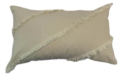 Almohadon 30x50cm Flecos Diagonal Beige Claro 