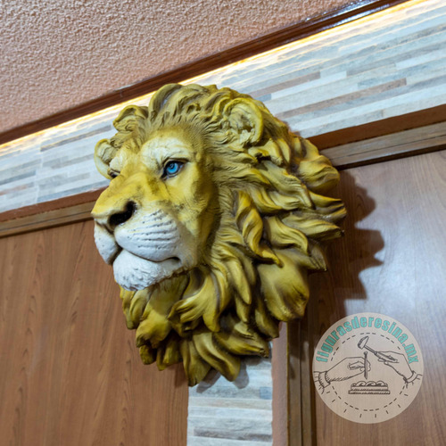 Cabeza De Leon De Resina Para Pared De Decoración