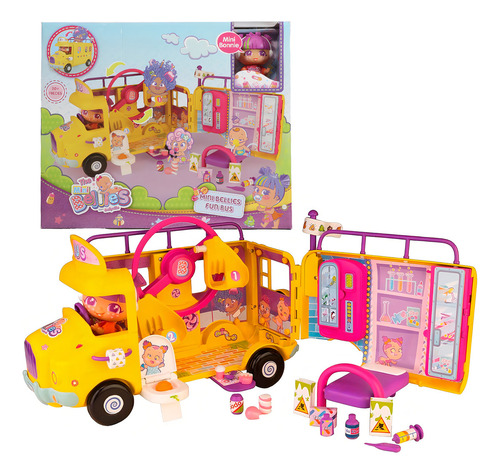 Playset Para Muñecas Y Muñecos Famosa The Bellies The Mini Bellies Autobús Divertido Mini Bonnie Color Fun Bus / Set Con Muñeca / +20 Accesorios