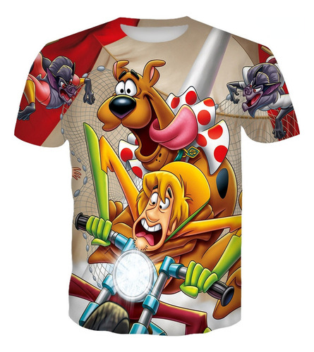 Men Camiseta Divertida Con Estampado En 3d De Scooby Doo