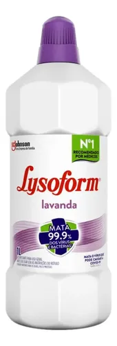 Desinfetante Lysoform Líquido Lavanda Limpeza Pesada e Eficiente 1L