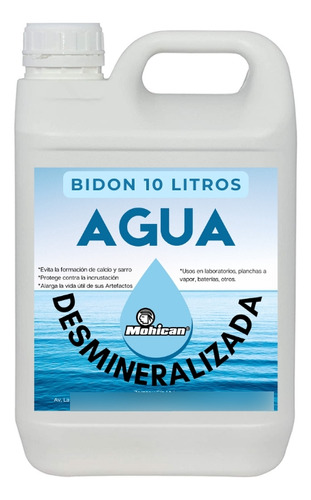 Agua Desmineralizada Bidon 10 Lt