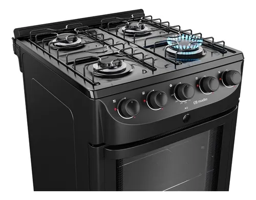 Cocina Eldom Bonn 4 Hornallas Gas/eléctrica Con Visor Negro