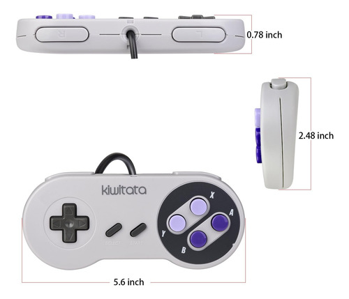 Kiwitata 2x Classic Snes Usb Controller Para Juegos Retro, S