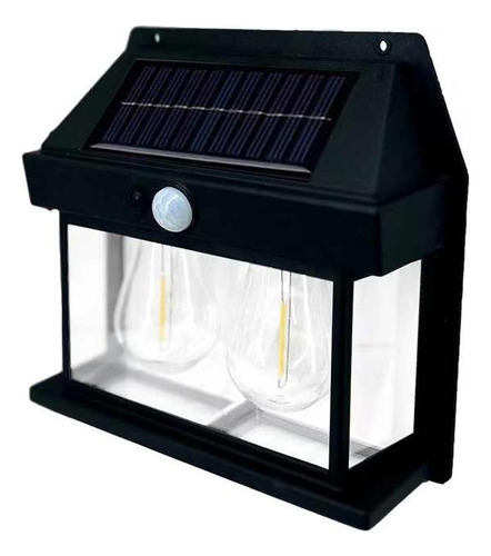Pack X 2 Lampara Solar Led Ampolleta Doble Pared Aplique